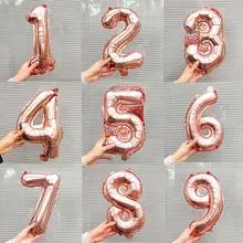 16インチ数字アルミ風船【金・銀・誕生日パーティー装飾用】