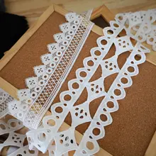 透かしデザインの白色ミルクシルク水溶性レース装飾素材【DIY用・衣服延長に最適】