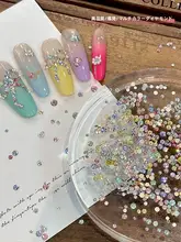 華やかなデザインのミニネイル用カラーダイヤモンド風デコレーション【高品質・混合タイプ】