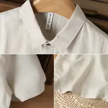リネン製 POLOカラー 半袖Tシャツ【メンズ・通気性・軽量・シンプルデザイン】