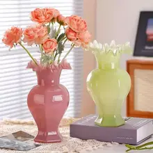 おしゃれなフラワーベース【クリームガラス・ローズ・ユリ用・テーブルデコレーション】