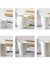 DIY手描き素焼き陶器カップ【釉下彩・学校用・高白泥】