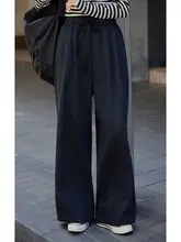 高腰ストレートワイドパンツ【黒・秋冬用・極上の柔らかさ・ドレープ感】（セットアップ対応）