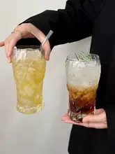 高級感あふれる ヴィンテージスタイルの水纹カップ【アイスアメリカーノ・家庭用・大容量】
