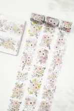 WTオリジナルテープ 花のテーマ PET素材使用の虹色和紙テープ【手帳用・装飾用】