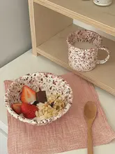 韓国風インスピレーションのスプラッシュエナメルキャンプカップ【燕麦ボウル・フルーツヨーグルトボウル】