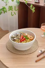 スープボウル ラーメン鉢 サラダボウル セラミック 広縁 インスタ映え 純白 家庭用