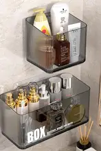 壁掛けミラーキャビネット付き収納ボックス【穴あけ不要・洗面台用・化粧品収納】