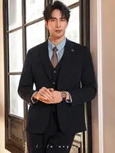 ビジネス用 メンズスーツ【フォーマル・スリムフィット・三点セット（セットアップ対応）】