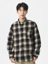 チェック柄 メンズボタンダウンシャツ【カジュアル・レトロ風・長袖・お手入れ簡単】