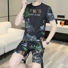 夏用 男性用デジタルプリントのアイスシルク半袖Tシャツ【カジュアル・薄手・おしゃれ】（セットアップ対応）