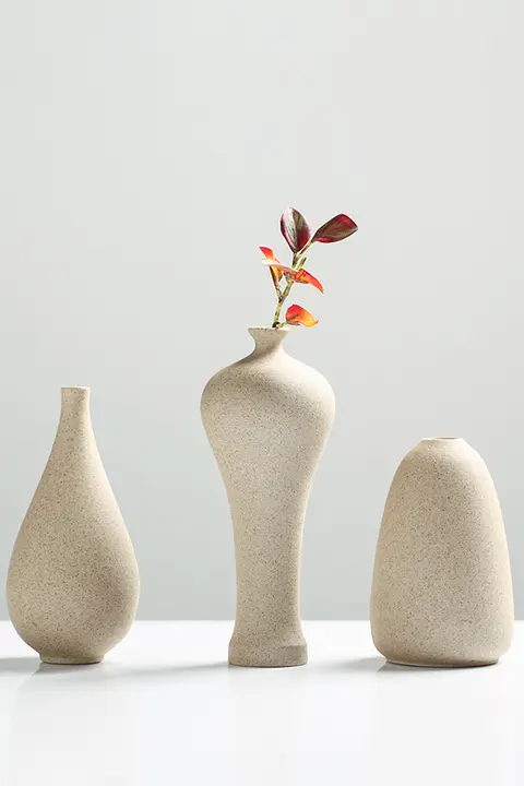 モダン手作り陶器 花瓶【リビング用・個性派デザイン】
