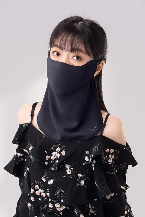 UVカット女性用フェイスマスク【夏用・通気性・首元ガード】