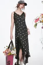 フェアリーポケットのブラックフラワーレースキャミワンピース【女性用・春季・インナーコーデ対応】