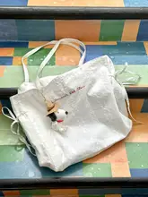 刺繍デザインのキャンバストートバッグ【旅行用・肩掛け対応】