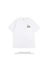 シンプルなカートゥーンプリントのコットン短袖Tシャツ【ユニセックス・夏用・ゆったりサイズ】
