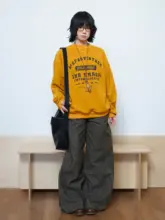 レトロコーデュロイパンツ【ストライプ・ゆったりストレート・ロング丈】