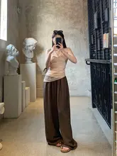 高腰ストレートパンツ【薄手・大人カジュアル・小柄向け】