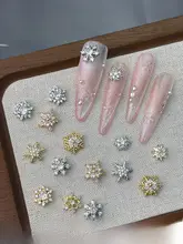クリスマス雪の結晶デザインのネイルアート用ビジュー【合金製】