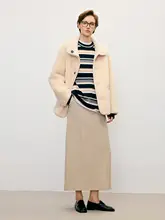 蝶之河 粗紡ウールのビンテージカラーストライプニットセーター【カジュアルシルエット・厚手】