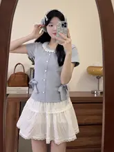 レースデザインのショートスリーブTシャツ【女性用・タイトフィット・クロスストラップ・夏用】