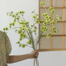 フェイクフラワー 金鶏菊【グリーン・シルク素材・インテリア装飾用】