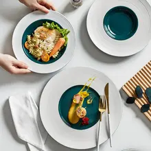 ディナープレート 北欧風 ヘアライン仕上げ フレンチ風 リム皿 スープ皿 パスタ皿 ホテル仕様 レストラン 盛り付け ステーキ
