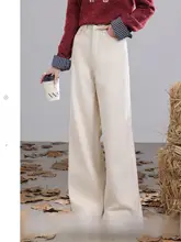 高腰ワイドレッグデニムパンツ【レディース・ホワイト・ゆったりフィット】
