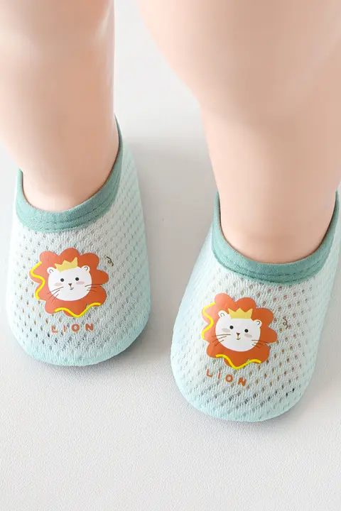 夏用極上の柔らかさの赤ちゃん用室内シューズ【通気性メッシュ・滑り止め】（セットアップ対応）