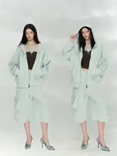 デザイン性の高いカラフルプリントの薄手ワッフルパーカーとロングパンツ（セットアップ対応）