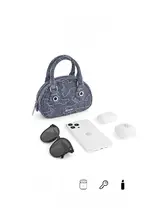 レトロデザインのデニムショルダーバッグ【通勤・ハンドバッグ・シングルショルダー】