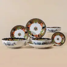 手作り皿 野菜皿 家庭用 丸皿 深皿 皿 陶器 食器 高級感