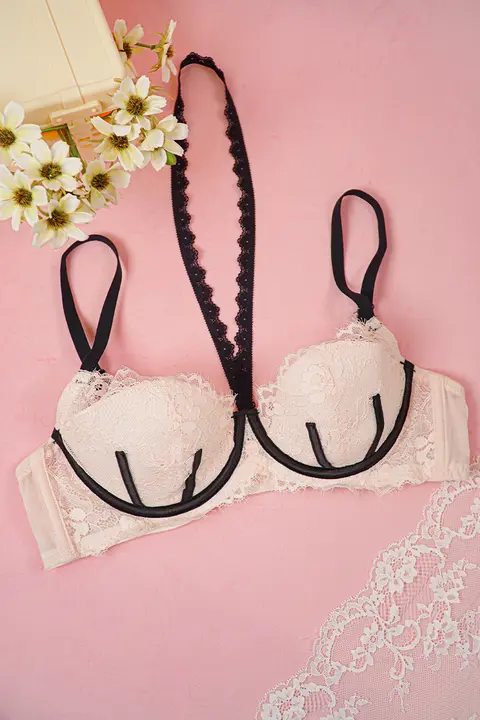 フレンチスタイルのレースブラジャーセット【夏用・薄手・防下垂・女性用】