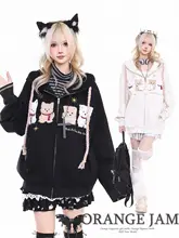 可愛い犬のデザイン！ファッションフーディ【秋冬用・フィット・ジッパー付き】