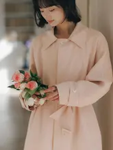 ローマの休日 インスパイア ロングトレンチコート【精緻な仕立て・イタリアンスタイル・ウェストリボン】