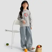 女児用 コットンデニムパンツ【春夏用・ワイドレッグ・フィット】（セットアップ対応）