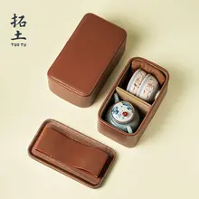 おしゃれな茶具収納バッグ【アウトドア用・コンパクト・ダブルポケット】