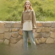デザイン性あるストライプ切替シャツ【コットン100％・春夏用】（セットアップ対応）