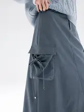 春の夜にぴったり！デニム調の工装スカート【ブルー・グラデーションデザイン】