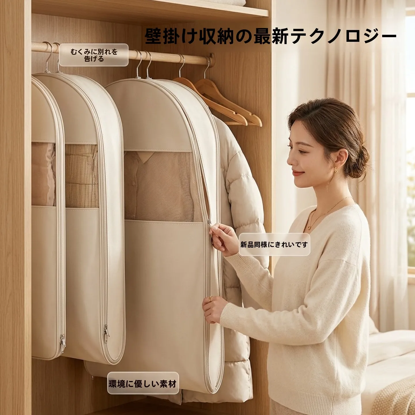 羽毛を傷めずに保護する防塵・防皺ハンガー用衣類収納袋の選び方
