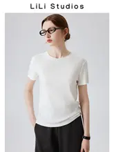 ラナイセル天絲ウール ラウンドネック半袖Tシャツ【通勤用・ベーシックデザイン】