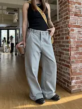 カジュアルデザインのストレートレッグビンテージ工作パンツ【男女兼用・フィット】