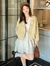 秋のカラフルレザーコート【ゆったりサイズ・衿付き・女性用】（セットアップ対応）