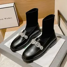 極上の柔らかさのソックスブーツ【厚底・ニット・ショートブーツ・大きいサイズ対応】