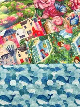 多巴胺キャラクタープリントの加密コットンリネン生地【DIY・手作り用・装飾用】