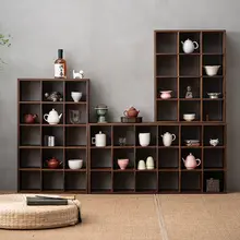 胡桃木製 茶器展示ラック【新中式・木製・多宝閣デザイン】