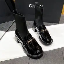 秋冬用加絨ストッキングブーツ【太ヒール・厚底・女性用・大きいサイズ対応】