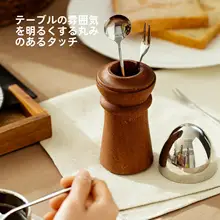 ウダン材製フルーツフォーク収納容器【フタ付き・ステンレス製・高級収納ボックス】（セットアップ対応）