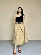 ハイウエスト中長丈フレアスカート【シンプルデザイン・通勤用・女性用】（セットアップ対応）