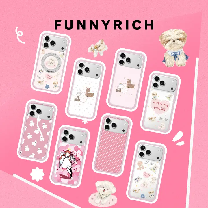 スマホケース レディース シリコン 桜ピンク マグネット 耐衝撃 ストラップホール スタンド付き iPhone15 16 17 18 Pro Max 対応 「FUNNYRICH」